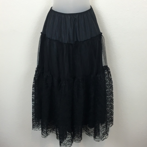 Other - Victorian Goth Black Lace Petticoat Crinoline SZ S